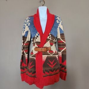 Women's RALPH LAUREN JEANS Co LRL Aztec Southwestern Print Open Cardigan
